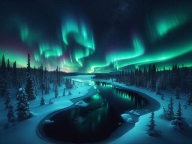 Das atemberaubende Schauspiel der Natur: Nordlichter über Ivalo, Finnland